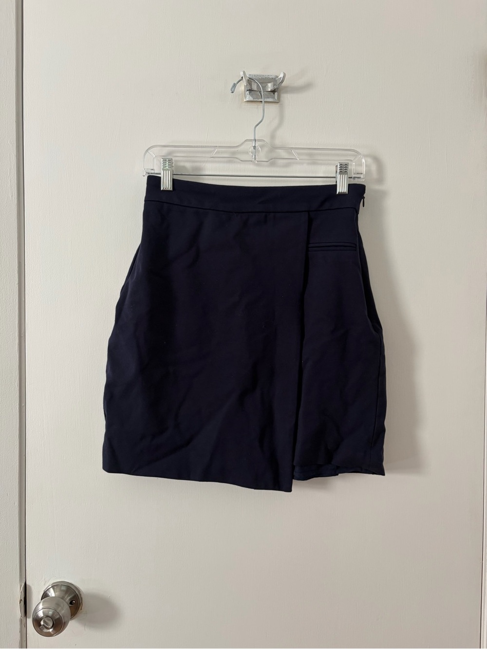 LOFT Navy Mini Wrap Skirt